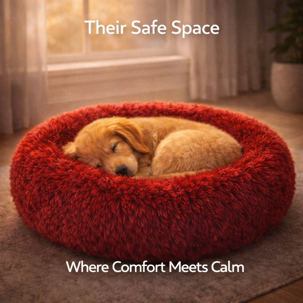 CalmNest™ Donut Bed – Anxiety Relief & Deep Comfort for Dogs & Cats