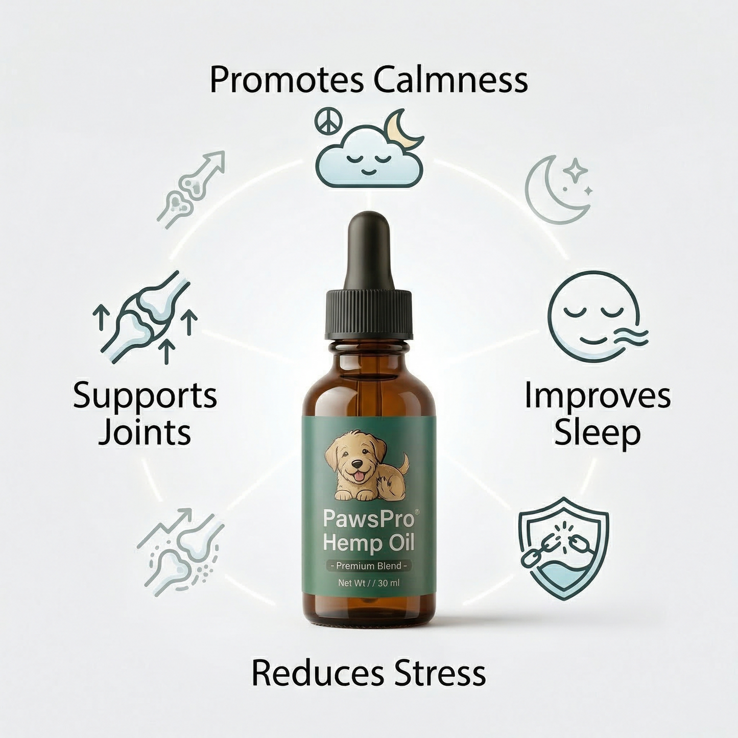 ZenPaw Calming Hemp Oil for Dogs & Cats – Stress, Anxiety & Joint Relief (2-Pack)