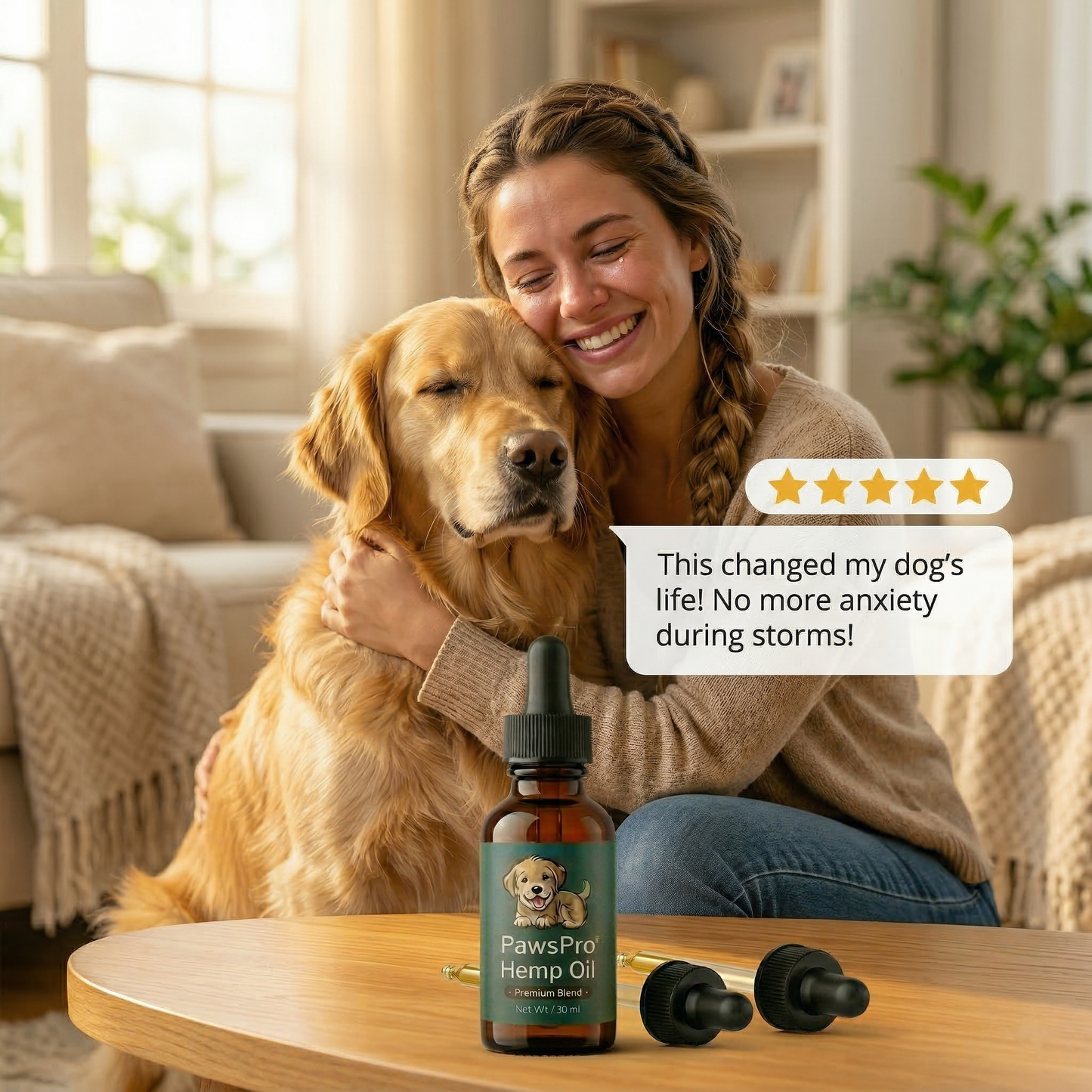 ZenPaw Calming Hemp Oil for Dogs & Cats – Stress, Anxiety & Joint Relief (2-Pack)