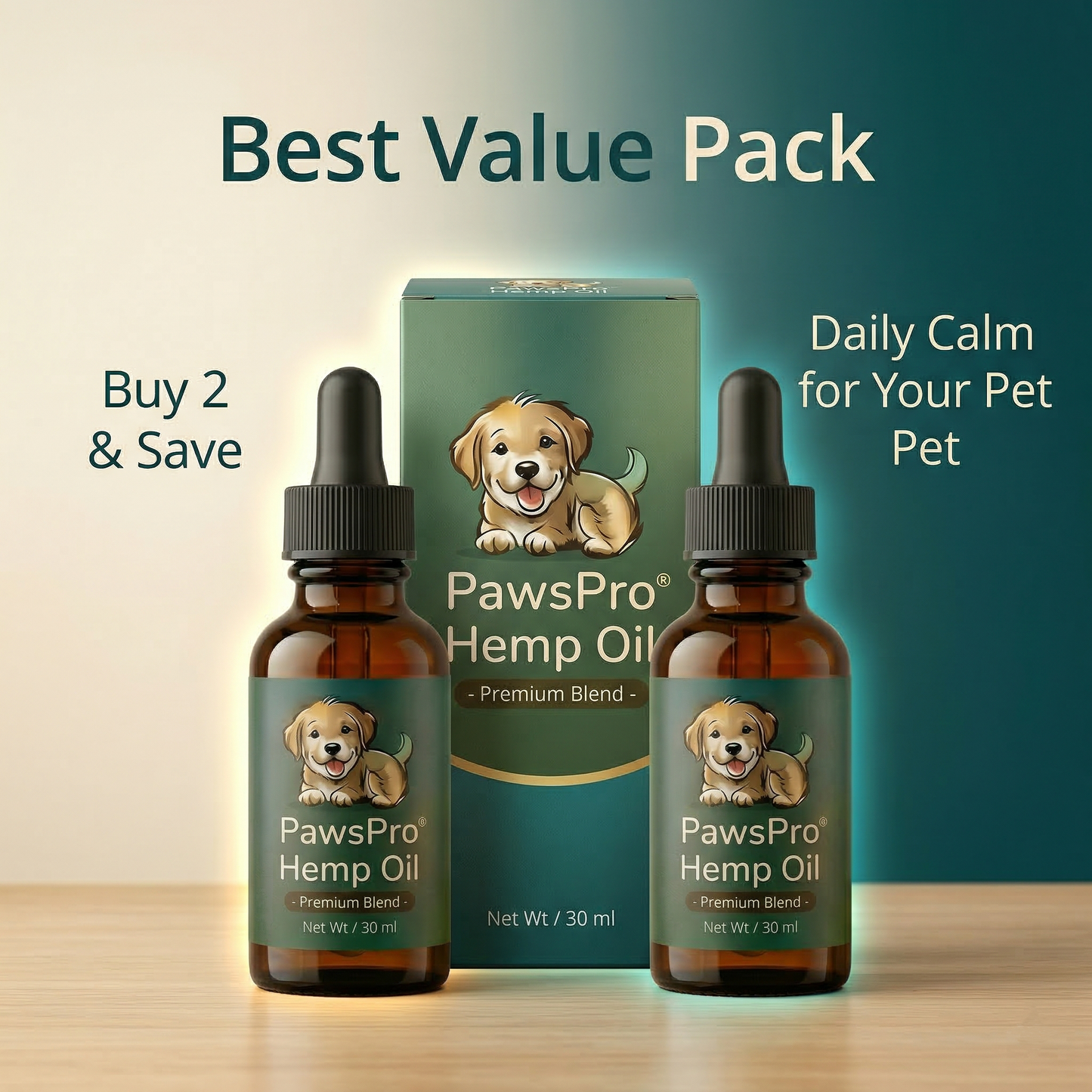ZenPaw Calming Hemp Oil for Dogs & Cats – Stress, Anxiety & Joint Relief (2-Pack)