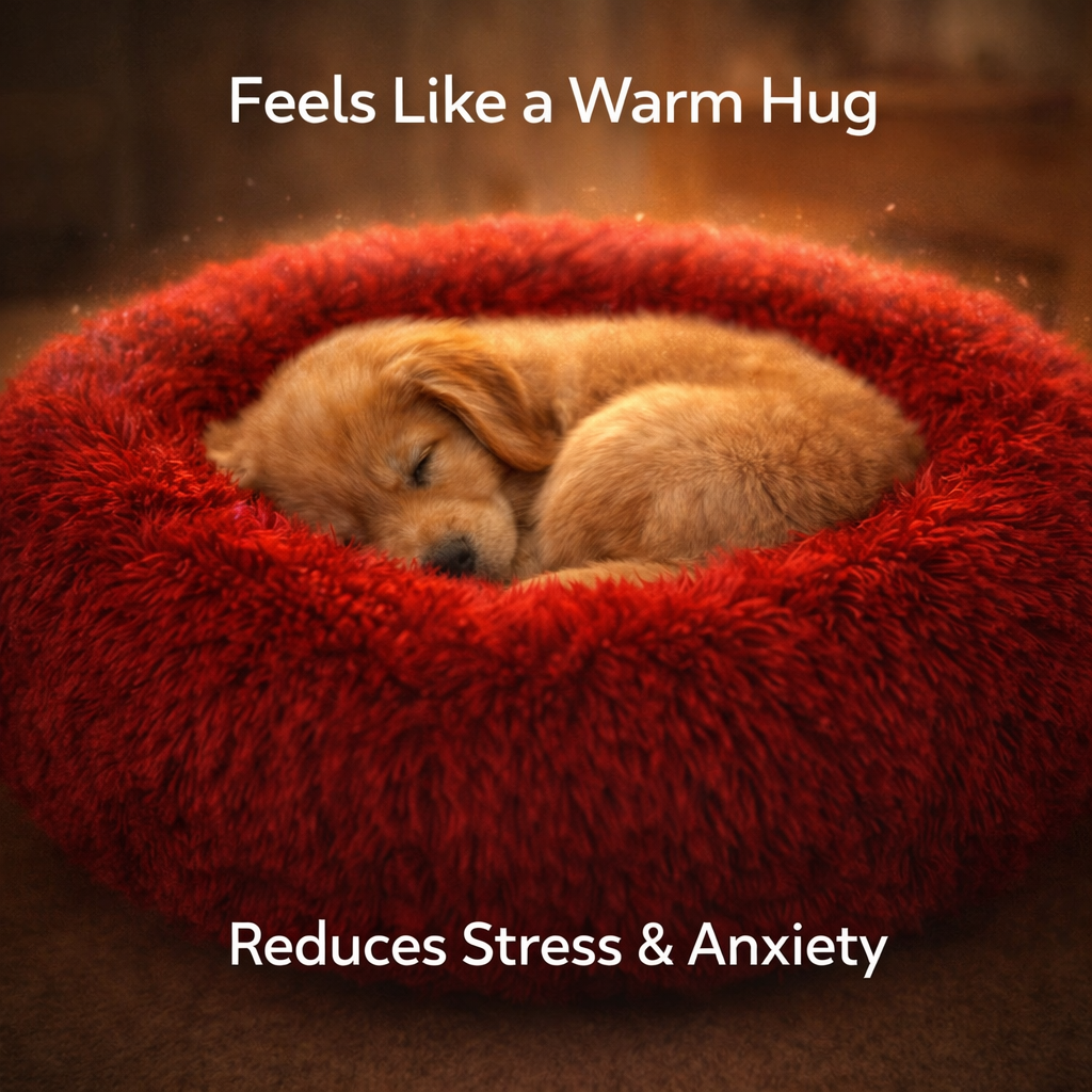 CalmNest™ Donut Bed – Anxiety Relief & Deep Comfort for Dogs & Cats