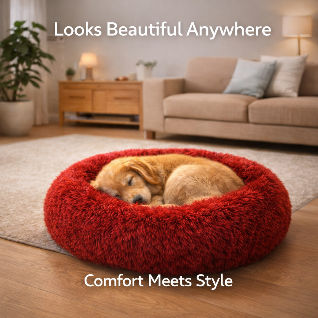 CalmNest™ Donut Bed – Anxiety Relief & Deep Comfort for Dogs & Cats