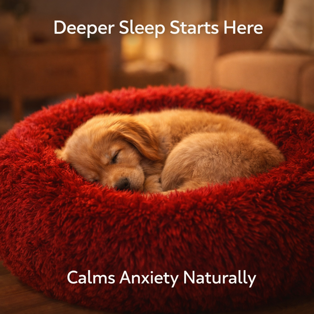 CalmNest™ Donut Bed – Anxiety Relief & Deep Comfort for Dogs & Cats